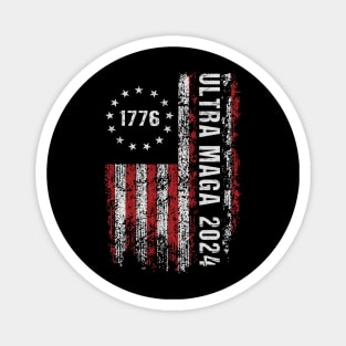 Ultra Maga 2024 God, Guns, and Trump Funny Magnet